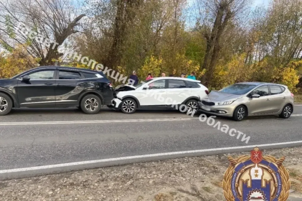 В Киреевском районе при столкновении трёх машин пострадали младенец и женщина